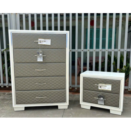 New Classic : Tủ 05 Ngăn + Mặt Hộc Tủ Bọc Nệm Da